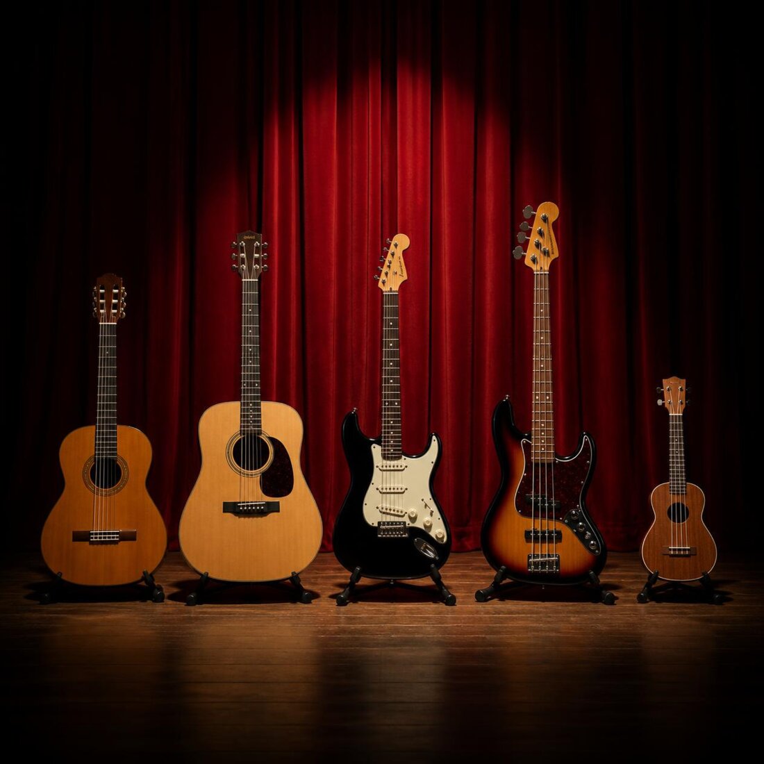Chitară Clasică, Acustică, Electrică, Bas & Ukulele